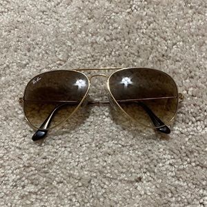 RayBan Aviators Gold/Brown Gradient